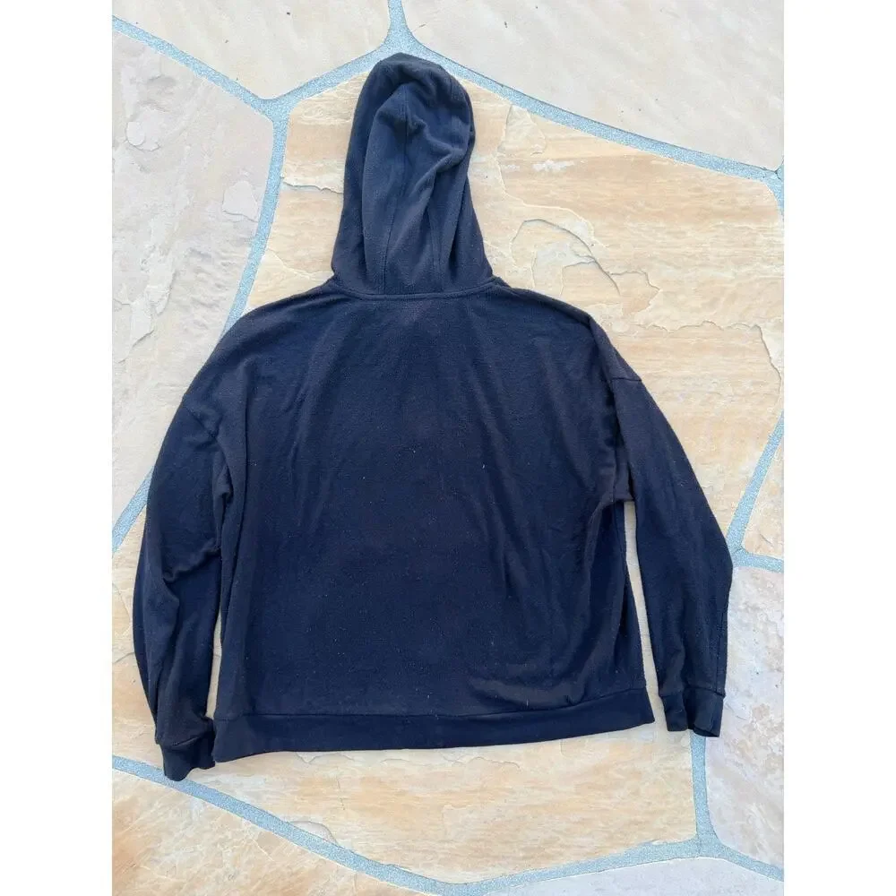 Alo Yoga Zip-Up Hoodie Black | Women’s Size L | Lightweight Soft Athleisure BZ